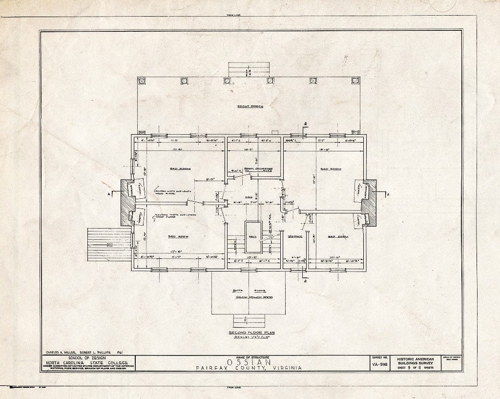 Blueprint HABS VA,30-ANDA,1- (Sheet 3 of 11) - Ossian Hall, 5001 Regina Drive, Annandale, Fairfax County, VA