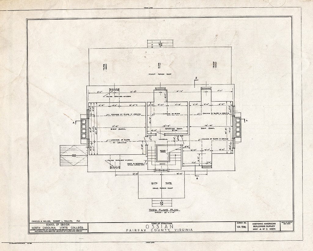 Blueprint HABS VA,30-ANDA,1- (Sheet 4 of 11) - Ossian Hall, 5001 Regina Drive, Annandale, Fairfax County, VA