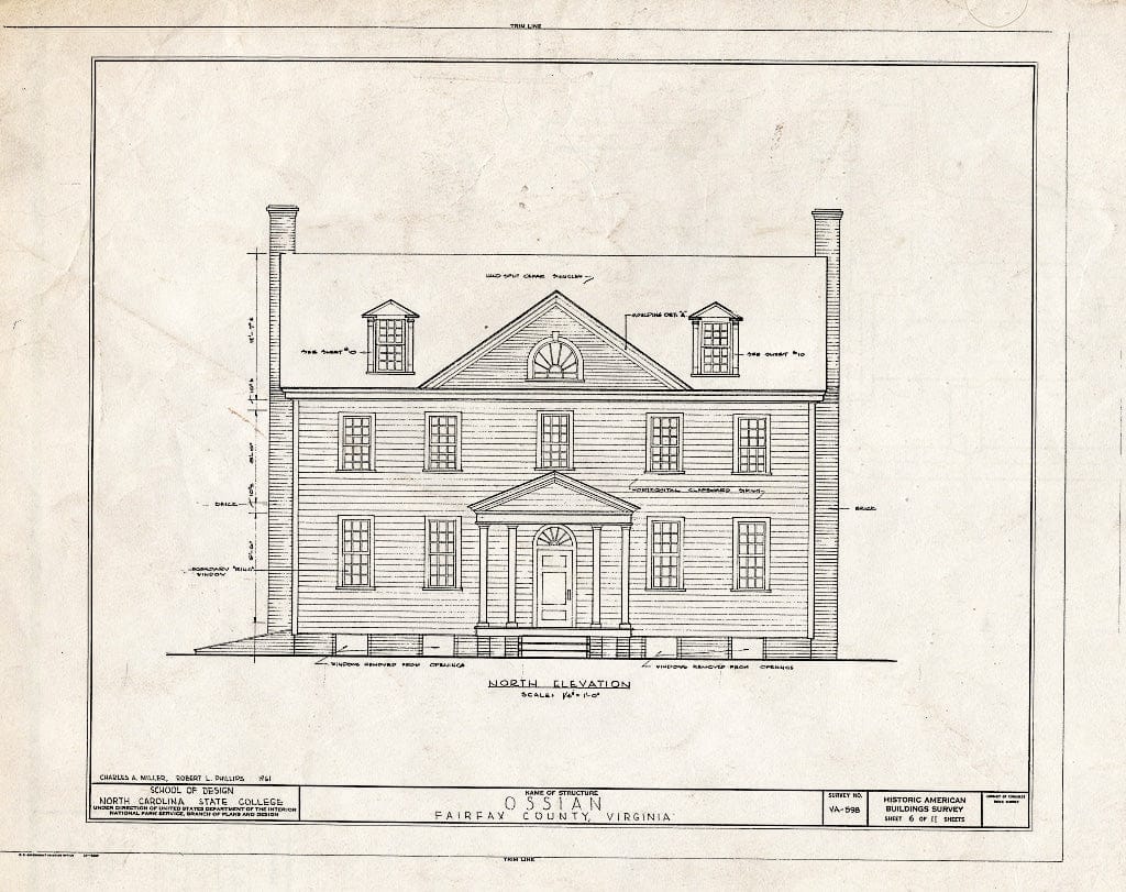 Blueprint HABS VA,30-ANDA,1- (Sheet 6 of 11) - Ossian Hall, 5001 Regina Drive, Annandale, Fairfax County, VA