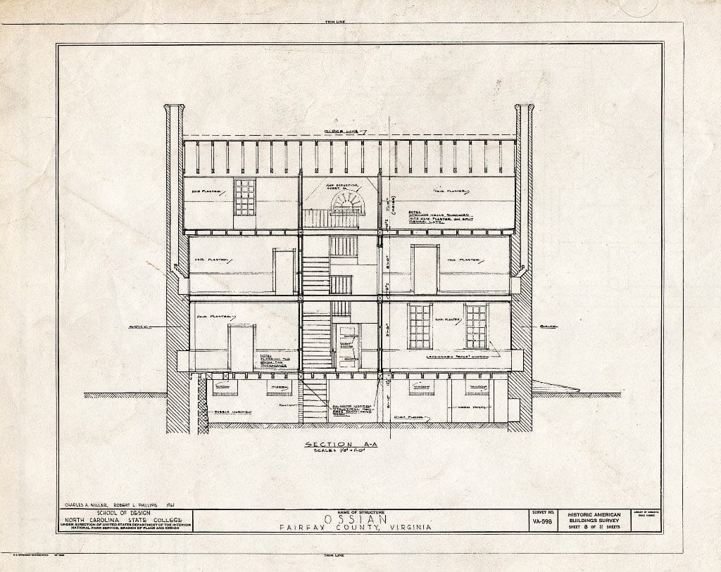 Blueprint HABS VA,30-ANDA,1- (Sheet 8 of 11) - Ossian Hall, 5001 Regina Drive, Annandale, Fairfax County, VA