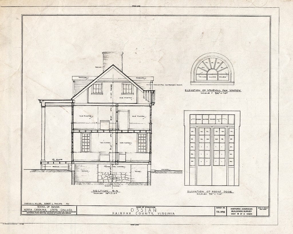 Blueprint HABS VA,30-ANDA,1- (Sheet 9 of 11) - Ossian Hall, 5001 Regina Drive, Annandale, Fairfax County, VA
