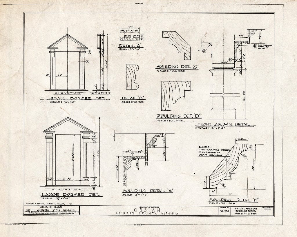 Blueprint HABS VA,30-ANDA,1- (Sheet 10 of 11) - Ossian Hall, 5001 Regina Drive, Annandale, Fairfax County, VA