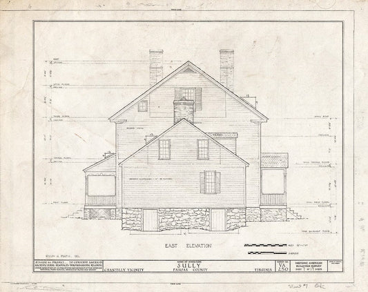 Blueprint 7. East Elevation - Sully, 3650 Historic Sully Way, Chantilly, Fairfax County, VA