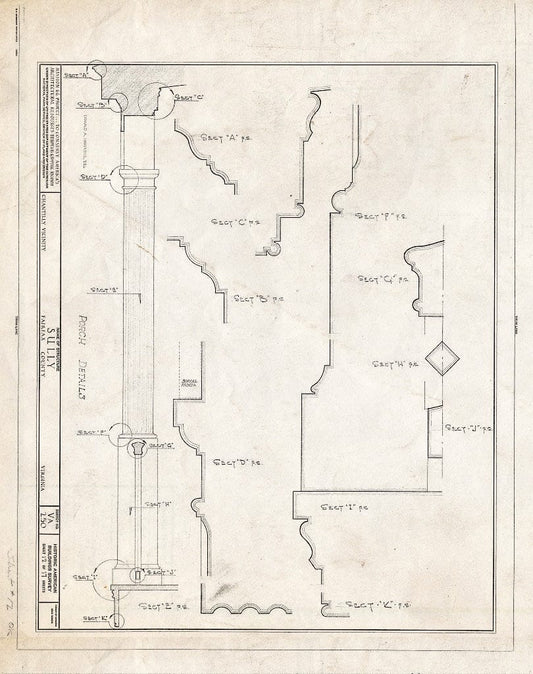 Blueprint 12. Porch Details - Sully, 3650 Historic Sully Way, Chantilly, Fairfax County, VA