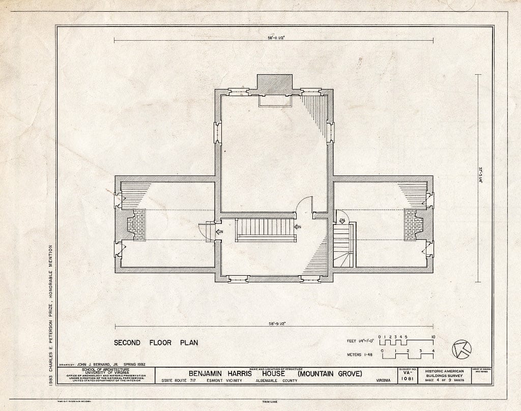 Blueprint HABS VA,2-ESM.V,1- (Sheet 4 of 9) - Benjamin Harris House, State Route 717, Esmont, Albemarle County, VA