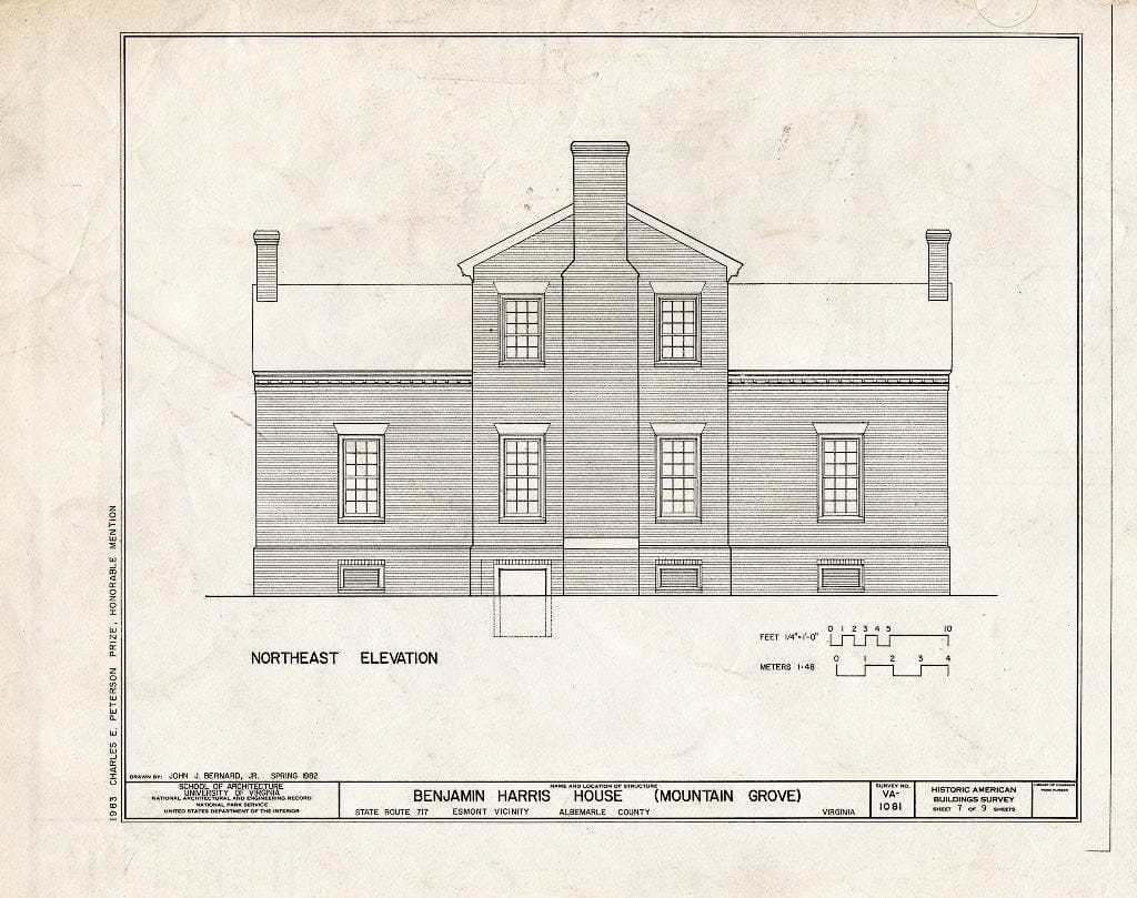 Blueprint HABS VA,2-ESM.V,1- (Sheet 7 of 9) - Benjamin Harris House, State Route 717, Esmont, Albemarle County, VA