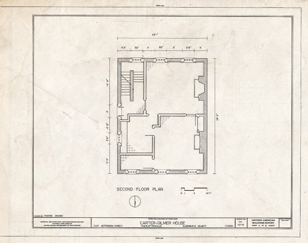 Blueprint HABS VA,2-Char,7- (Sheet 4 of 9) - Carter-Gilmer House, East Jefferson Street at North Eighth Street, Charlottesville, Charlottesville, VA