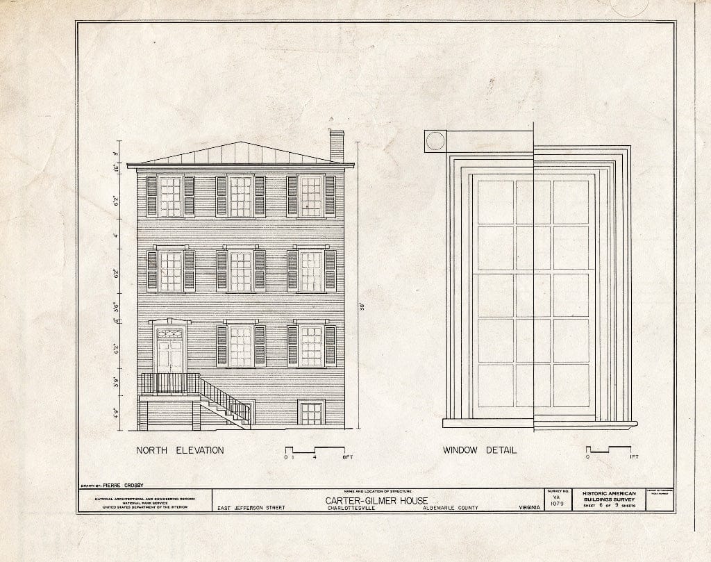 Blueprint HABS VA,2-Char,7- (Sheet 6 of 9) - Carter-Gilmer House, East Jefferson Street at North Eighth Street, Charlottesville, Charlottesville, VA