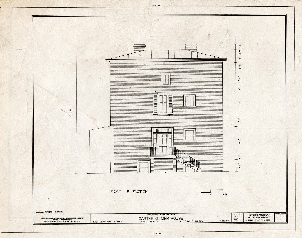 Blueprint HABS VA,2-Char,7- (Sheet 7 of 9) - Carter-Gilmer House, East Jefferson Street at North Eighth Street, Charlottesville, Charlottesville, VA