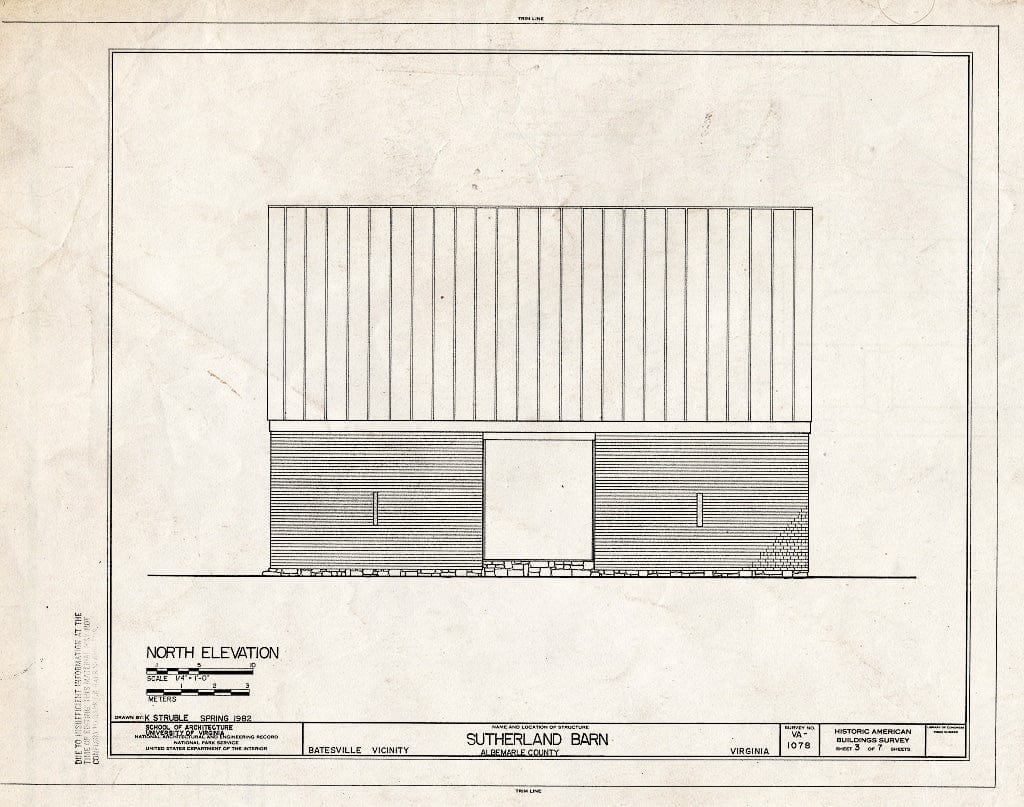 Blueprint HABS VA,2-BATE.V,1- (Sheet 3 of 7) - Sutherland Barn, State Route 692, Batesville, Albemarle County, VA