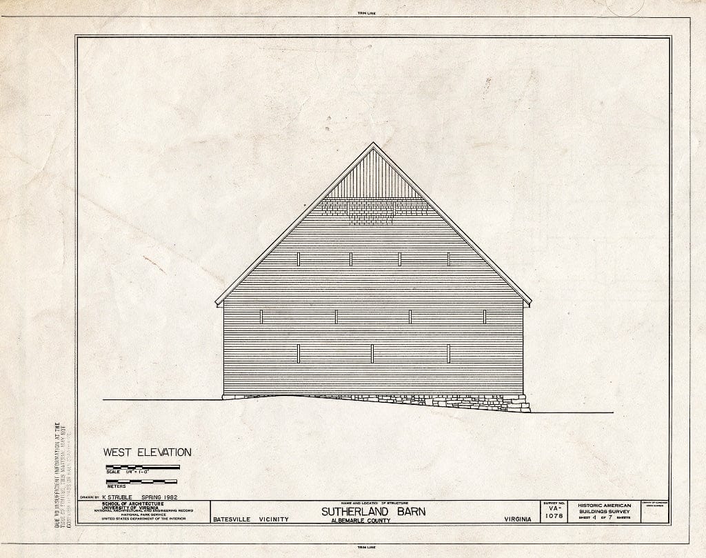 Blueprint HABS VA,2-BATE.V,1- (Sheet 4 of 7) - Sutherland Barn, State Route 692, Batesville, Albemarle County, VA