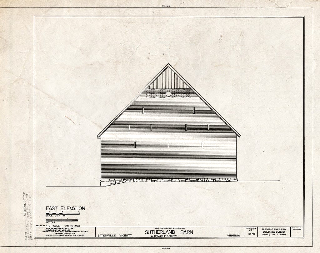 Blueprint HABS VA,2-BATE.V,1- (Sheet 6 of 7) - Sutherland Barn, State Route 692, Batesville, Albemarle County, VA