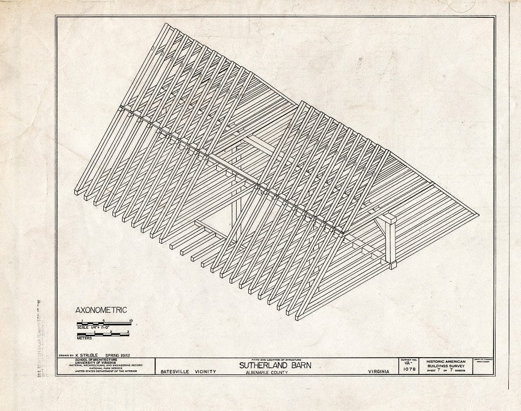 Blueprint HABS VA,2-BATE.V,1- (Sheet 7 of 7) - Sutherland Barn, State Route 692, Batesville, Albemarle County, VA