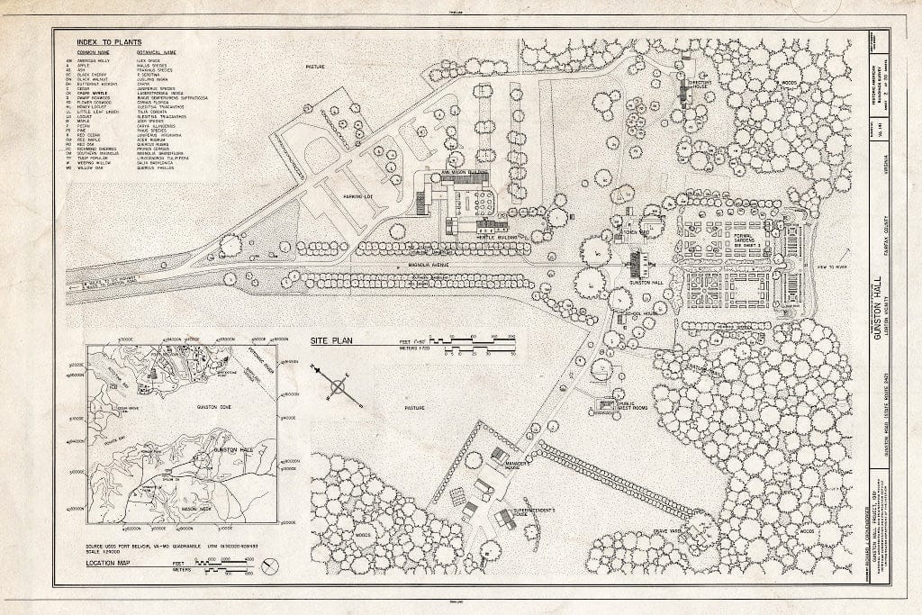 Blueprint HABS VA,30-LORT,1- (Sheet 2 of 30) - Gunston Hall, 10709 Gunston Road, Lorton, Fairfax County, VA