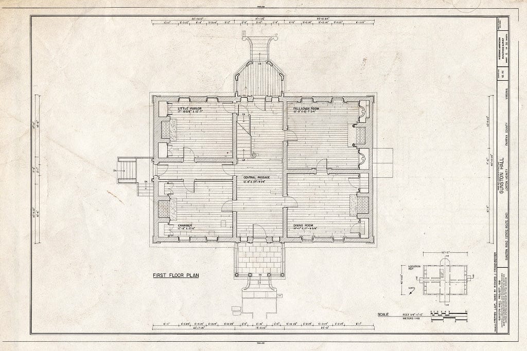 Blueprint HABS VA,30-LORT,1- (Sheet 5 of 30) - Gunston Hall, 10709 Gunston Road, Lorton, Fairfax County, VA