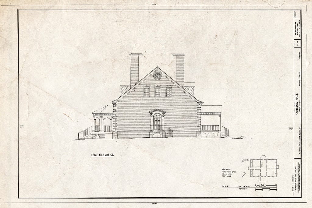 Blueprint HABS VA,30-LORT,1- (Sheet 8 of 30) - Gunston Hall, 10709 Gunston Road, Lorton, Fairfax County, VA