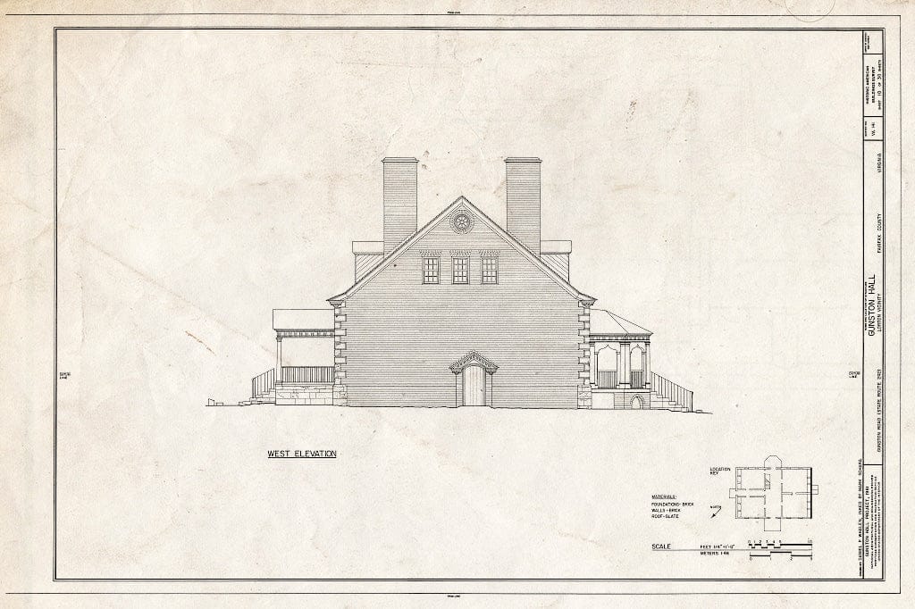 Blueprint HABS VA,30-LORT,1- (Sheet 10 of 30) - Gunston Hall, 10709 Gunston Road, Lorton, Fairfax County, VA