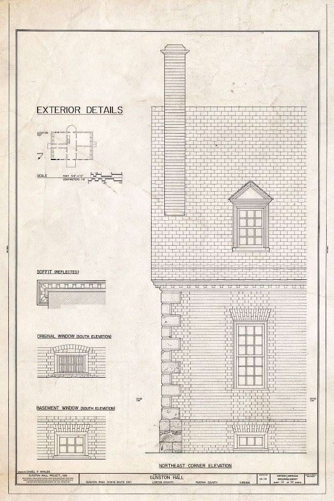 Blueprint HABS VA,30-LORT,1- (Sheet 12 of 30) - Gunston Hall, 10709 Gunston Road, Lorton, Fairfax County, VA