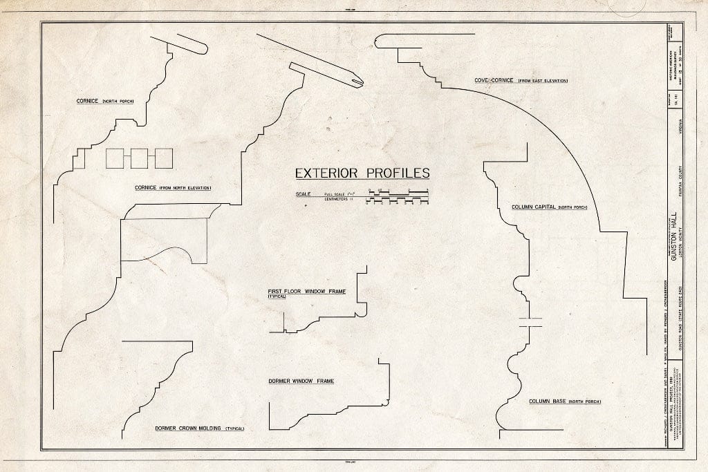 Blueprint HABS VA,30-LORT,1- (Sheet 13 of 30) - Gunston Hall, 10709 Gunston Road, Lorton, Fairfax County, VA