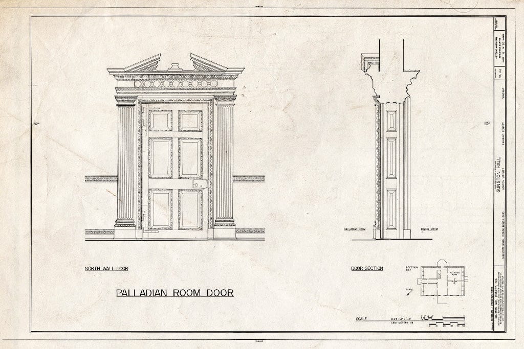 Blueprint HABS VA,30-LORT,1- (Sheet 16 of 30) - Gunston Hall, 10709 Gunston Road, Lorton, Fairfax County, VA