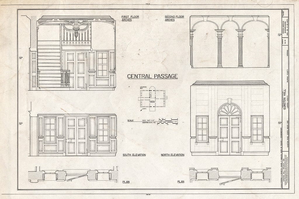 Blueprint HABS VA,30-LORT,1- (Sheet 23 of 30) - Gunston Hall, 10709 Gunston Road, Lorton, Fairfax County, VA