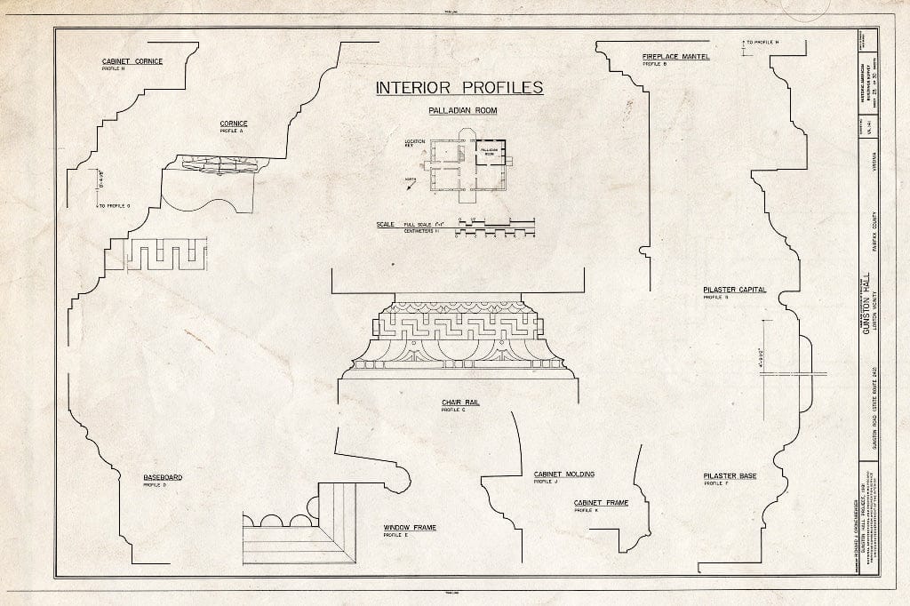 Blueprint HABS VA,30-LORT,1- (Sheet 25 of 30) - Gunston Hall, 10709 Gunston Road, Lorton, Fairfax County, VA
