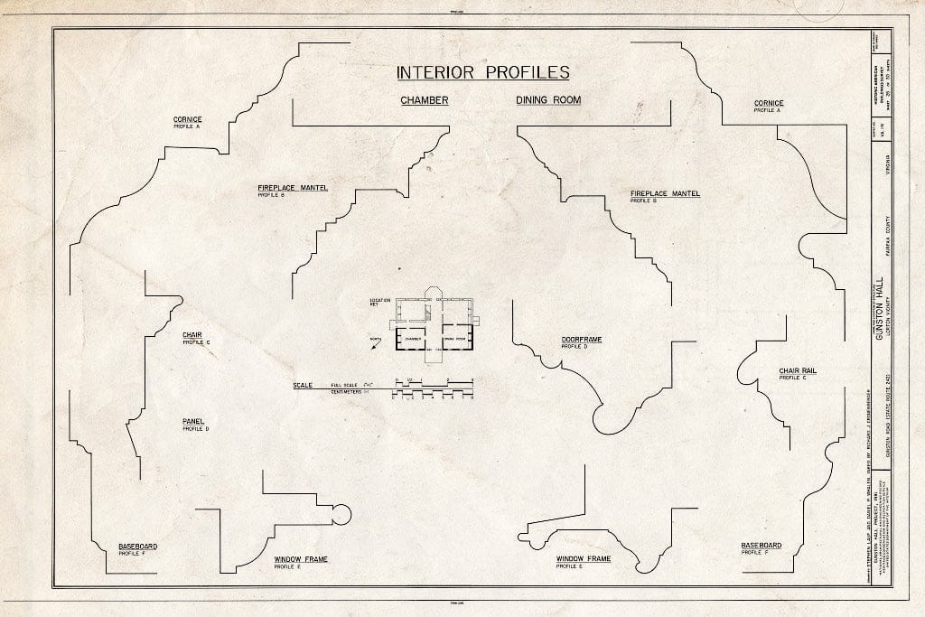 Blueprint HABS VA,30-LORT,1- (Sheet 26 of 30) - Gunston Hall, 10709 Gunston Road, Lorton, Fairfax County, VA