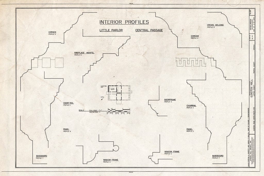 Blueprint HABS VA,30-LORT,1- (Sheet 27 of 30) - Gunston Hall, 10709 Gunston Road, Lorton, Fairfax County, VA