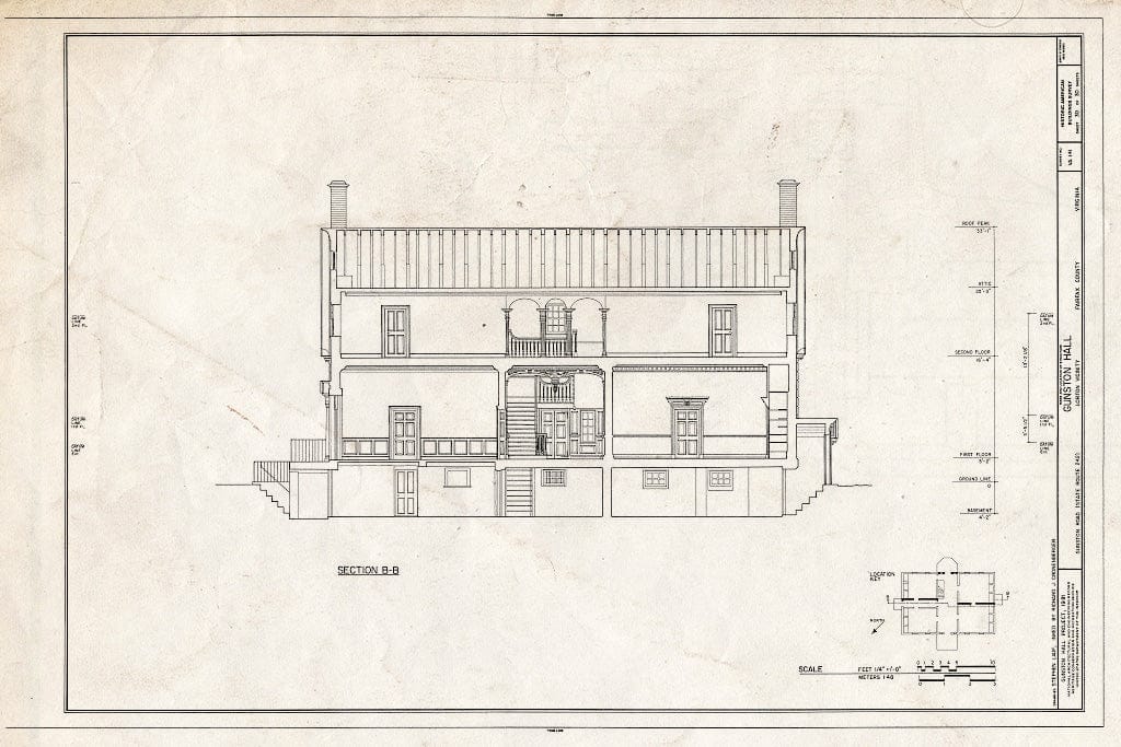 Blueprint HABS VA,30-LORT,1- (Sheet 30 of 30) - Gunston Hall, 10709 Gunston Road, Lorton, Fairfax County, VA
