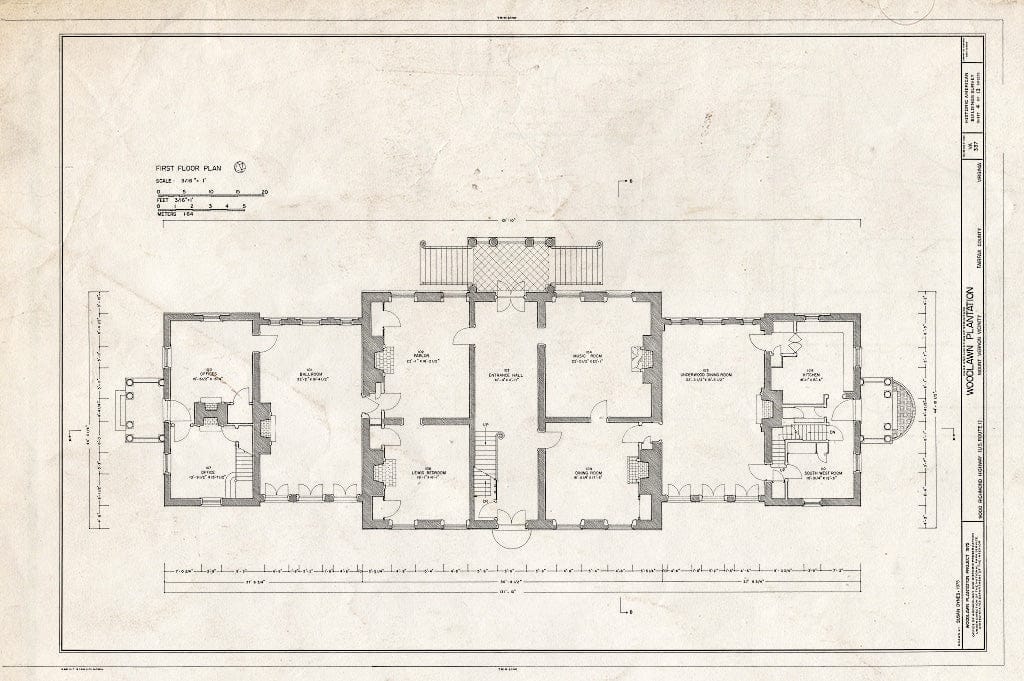 Blueprint HABS VA,30-,3- (Sheet 4 of 13) - Woodlawn, 9000 Richmond Highway, Mount Vernon, Fairfax County, VA