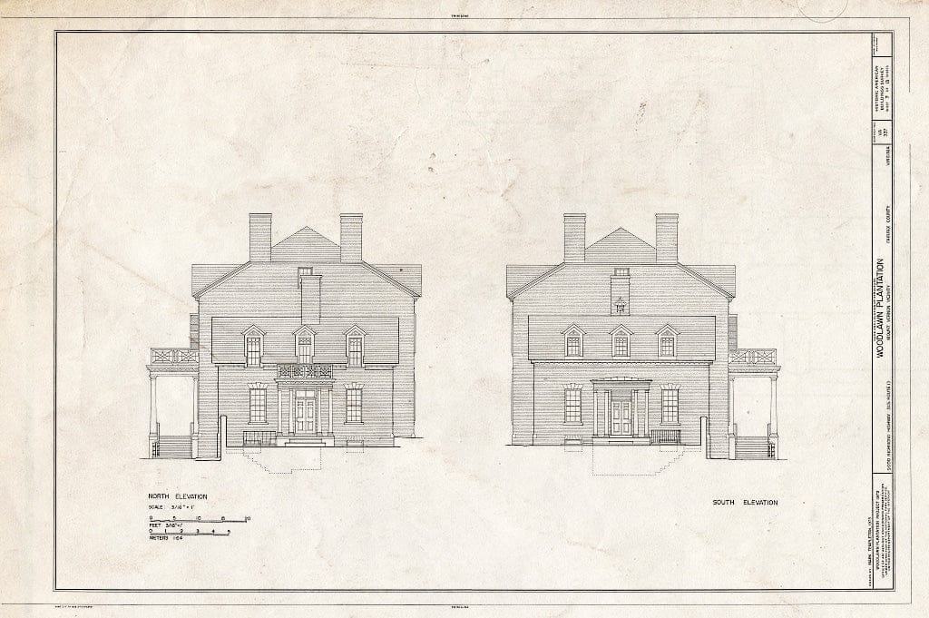 Blueprint HABS VA,30-,3- (Sheet 7 of 13) - Woodlawn, 9000 Richmond Highway, Mount Vernon, Fairfax County, VA