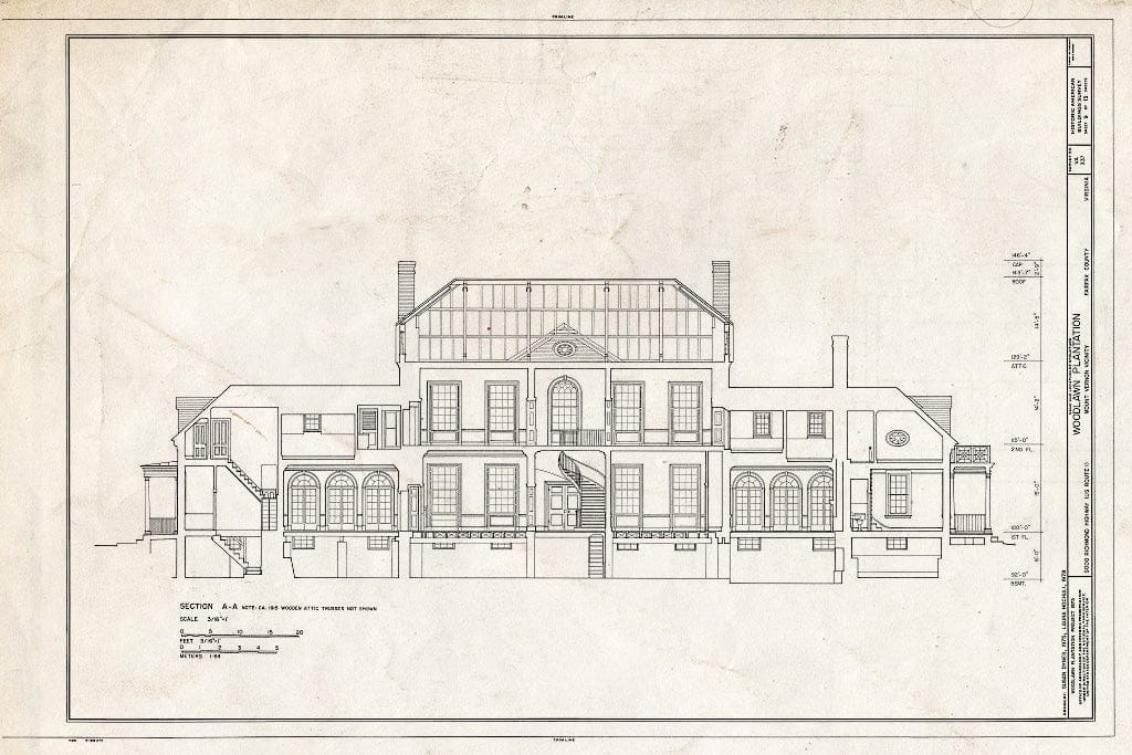 Blueprint HABS VA,30-,3- (Sheet 9 of 13) - Woodlawn, 9000 Richmond Highway, Mount Vernon, Fairfax County, VA