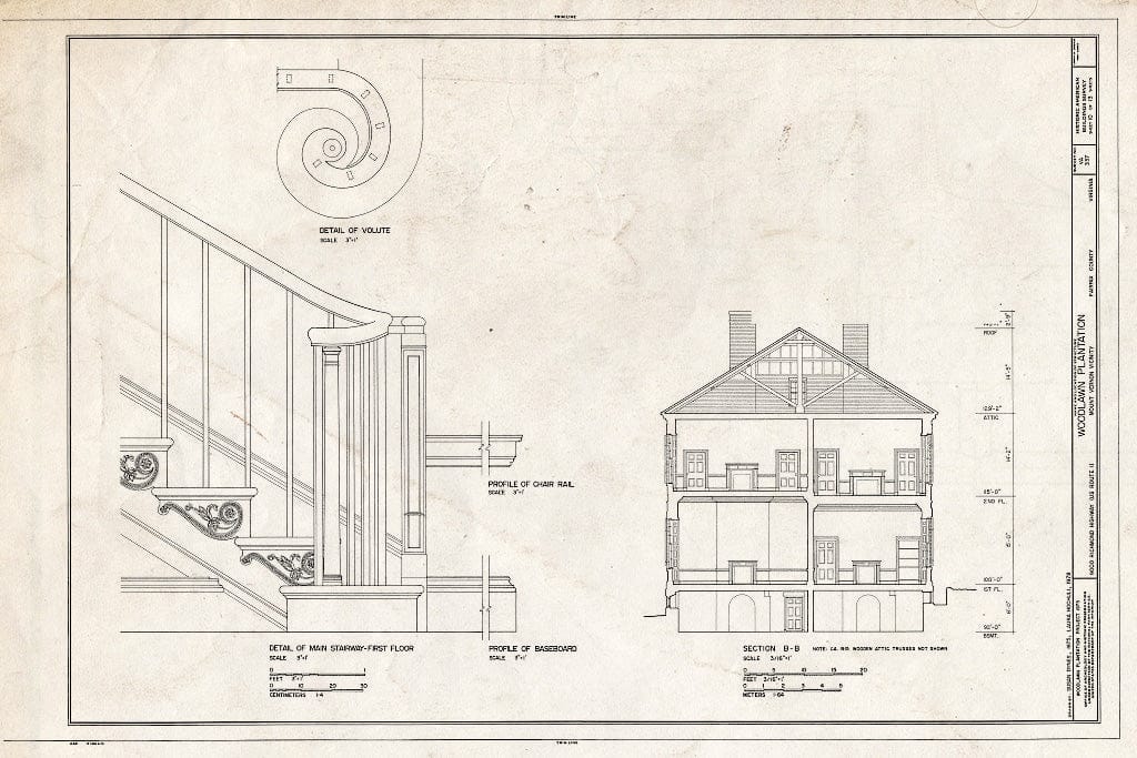 Blueprint HABS VA,30-,3- (Sheet 10 of 13) - Woodlawn, 9000 Richmond Highway, Mount Vernon, Fairfax County, VA