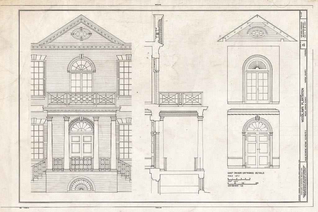 Blueprint HABS VA,30-,3- (Sheet 11 of 13) - Woodlawn, 9000 Richmond Highway, Mount Vernon, Fairfax County, VA