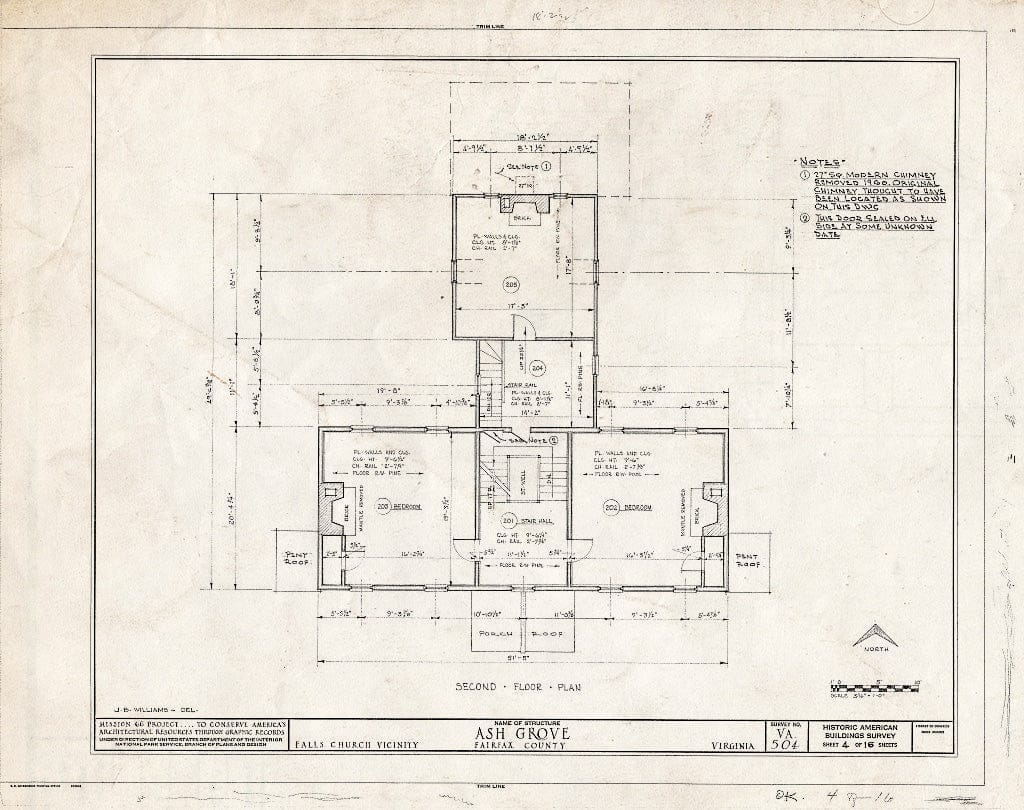 Blueprint HABS VA,30-FALCH.V,2- (Sheet 4 of 16) - Ash Grove, 8900 Ash Grove Lane, Vienna, Fairfax County, VA