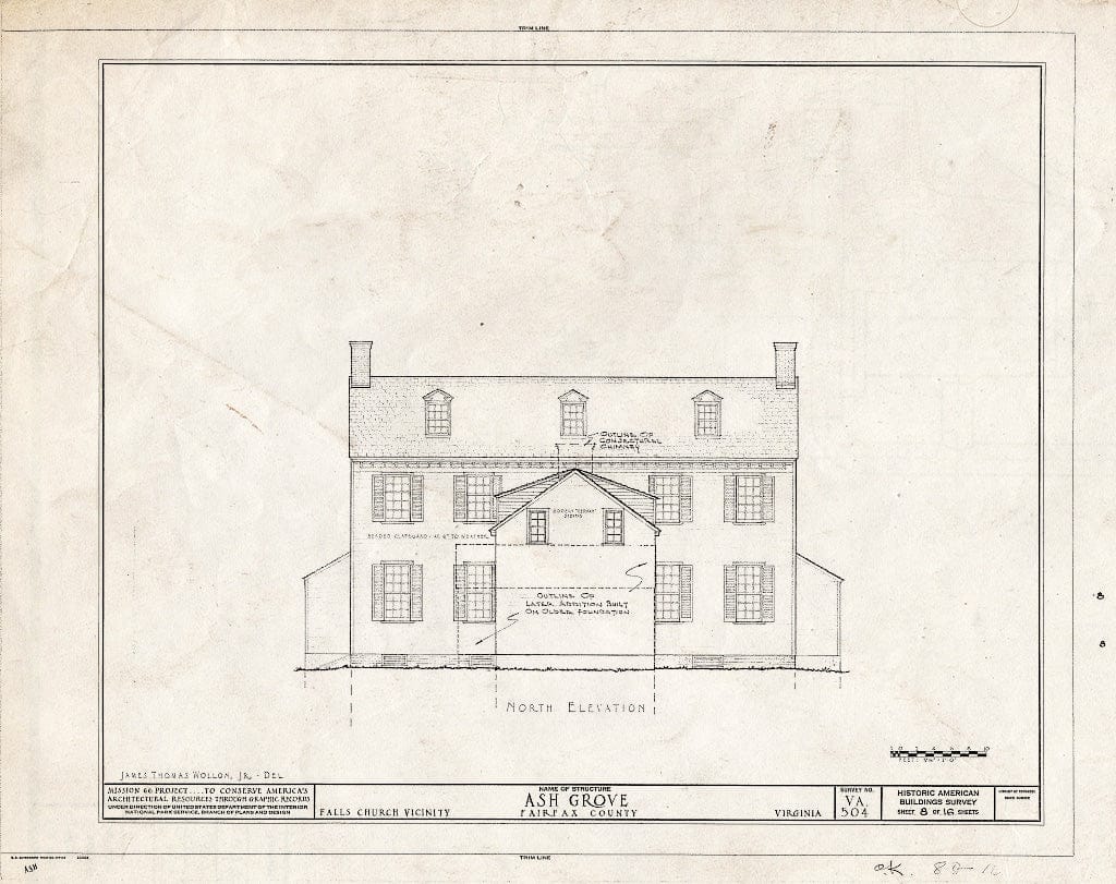 Blueprint HABS VA,30-FALCH.V,2- (Sheet 8 of 16) - Ash Grove, 8900 Ash Grove Lane, Vienna, Fairfax County, VA