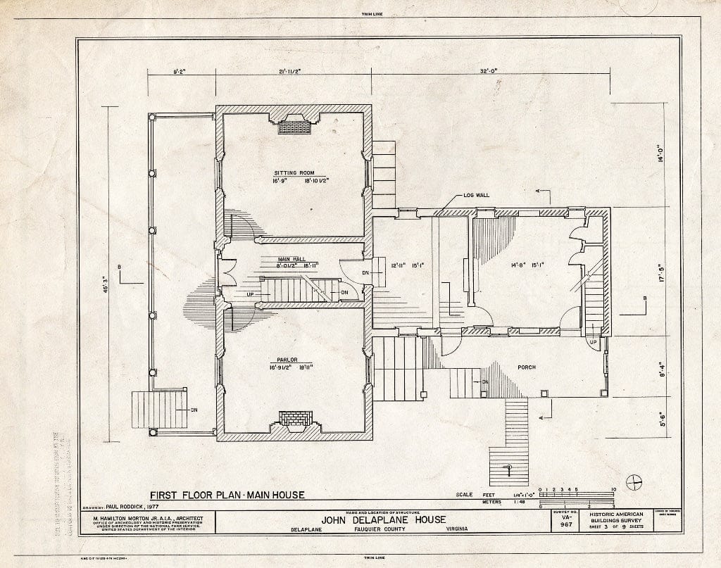 Blueprint HABS VA,31-DELA,3- (Sheet 3 of 9) - John Delaplane House, State Route 623, Delaplane, Fauquier County, VA
