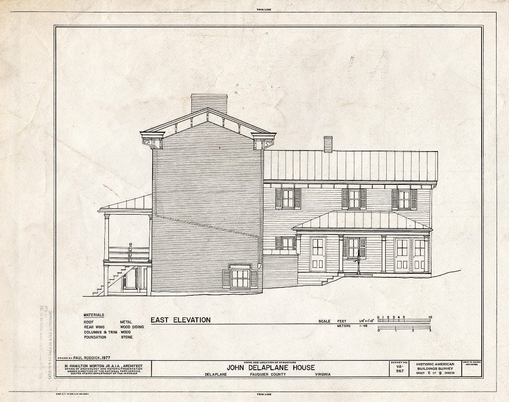 Blueprint HABS VA,31-DELA,3- (Sheet 6 of 9) - John Delaplane House, State Route 623, Delaplane, Fauquier County, VA