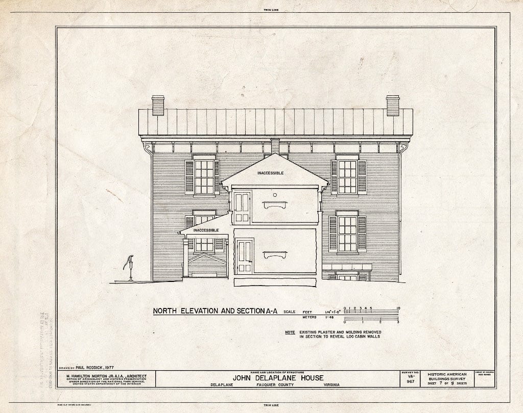 Blueprint HABS VA,31-DELA,3- (Sheet 7 of 9) - John Delaplane House, State Route 623, Delaplane, Fauquier County, VA