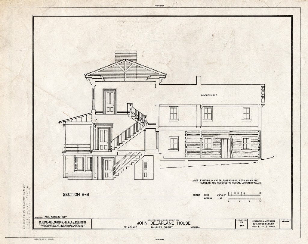 Blueprint HABS VA,31-DELA,3- (Sheet 8 of 9) - John Delaplane House, State Route 623, Delaplane, Fauquier County, VA
