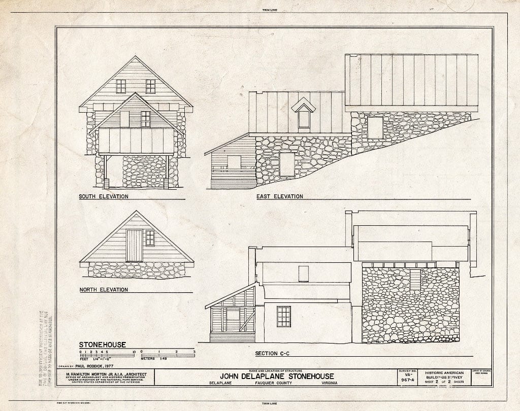 Blueprint HABS VA,31-DELA,3A- (Sheet 2 of 2) - John Delaplane Stonehouse, State Route 623, Delaplane, Fauquier County, VA