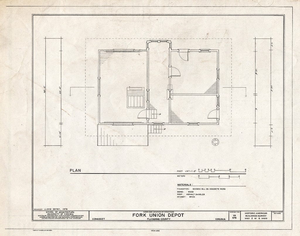 Blueprint Plan - Fork Union Depot, State Route 6, Cohasset, Fluvanna County, VA