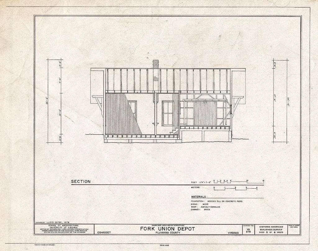 Blueprint Section - Fork Union Depot, State Route 6, Cohasset, Fluvanna County, VA