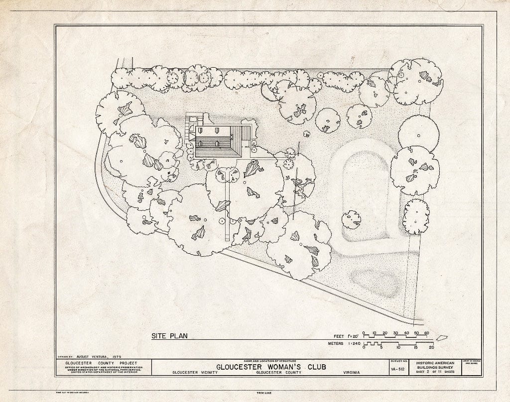 Blueprint HABS VA,37-GLO,3- (Sheet 2 of 11) - Gloucester Women's Club, U.S. Route 17 & State Route 14, Gloucester, Gloucester County, VA