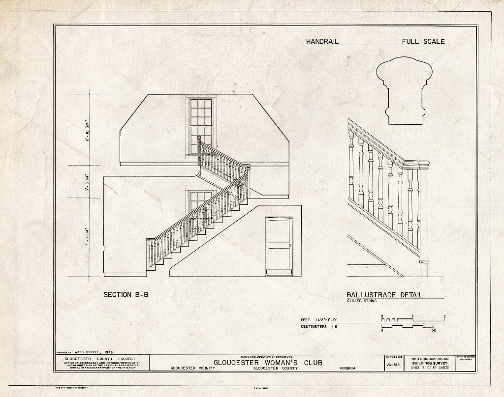 Blueprint HABS VA,37-GLO,3- (Sheet 11 of 11) - Gloucester Women's Club, U.S. Route 17 & State Route 14, Gloucester, Gloucester County, VA