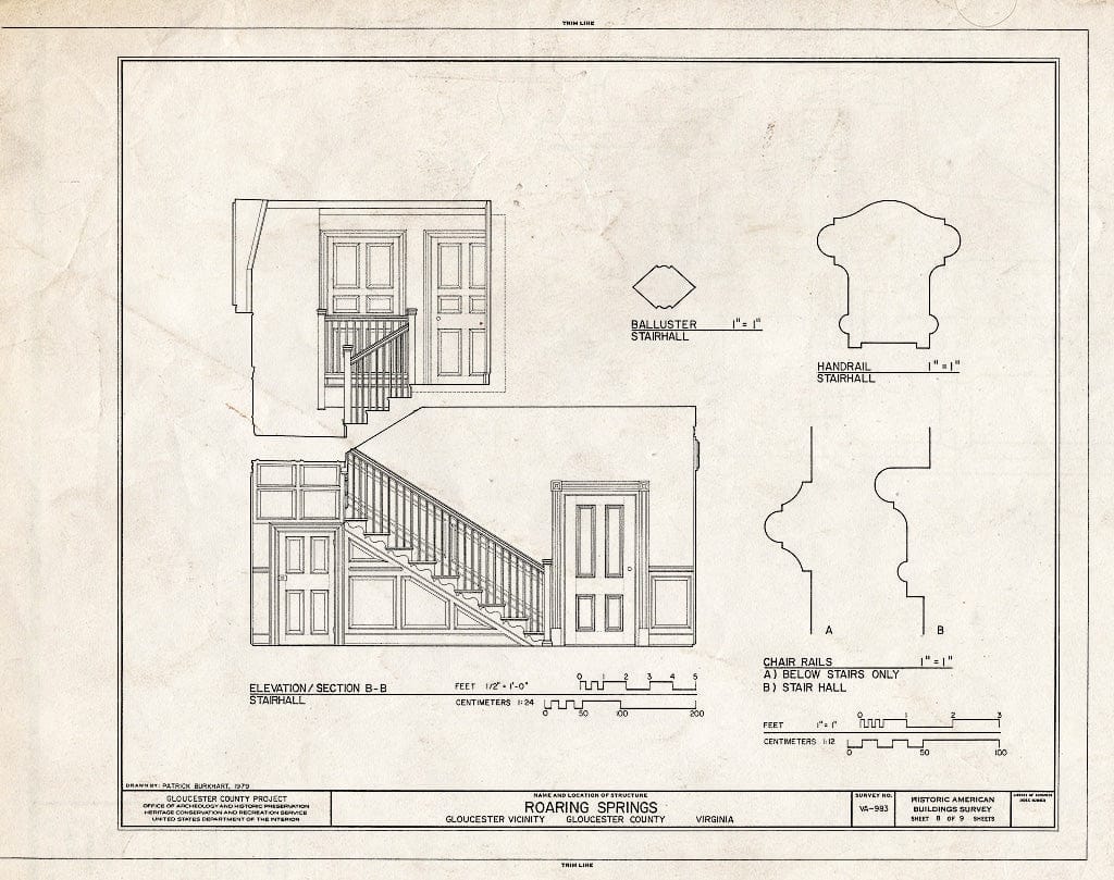 Blueprint HABS VA,37-GLO.V,4- (Sheet 8 of 9) - Roaring Springs, State Route 616 Vicinity, Gloucester, Gloucester County, VA