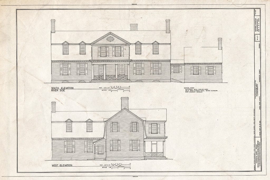 Blueprint HABS VA,37-NUT.V,1- (Sheet 4 of 9) - Toddsbury, Vicinity of State Routes 622 & 3-14 Intersection, Nuttall, Gloucester County, VA
