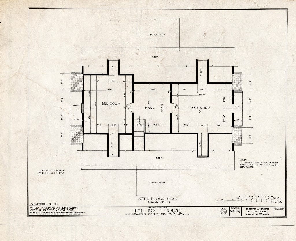 Blueprint HABS VA,44-Rich,20- (Sheet 3 of 12) - Miles Bott House, 216 Cowardin Avenue, Richmond, Independent City, VA