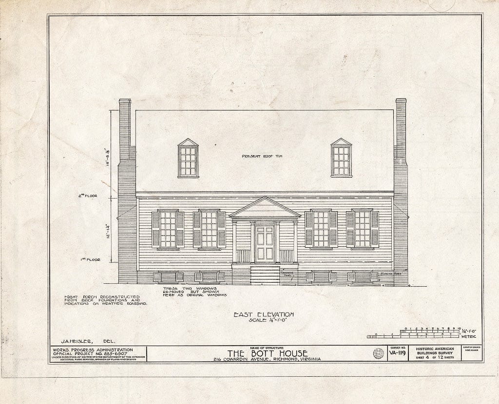 Blueprint HABS VA,44-Rich,20- (Sheet 4 of 12) - Miles Bott House, 216 Cowardin Avenue, Richmond, Independent City, VA