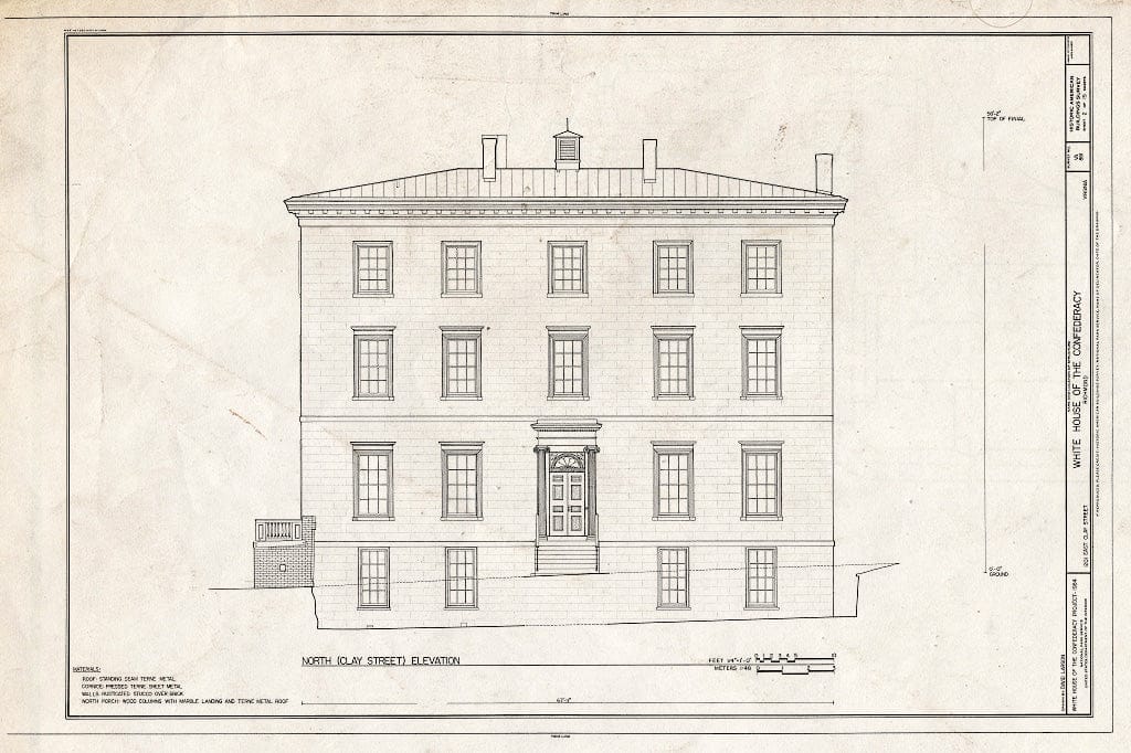 Blueprint HABS VA,44-Rich,7- (Sheet 2 of 15) - Dr. John Brockenbrough House, 1201 East Clay Street, Richmond, Independent City, VA